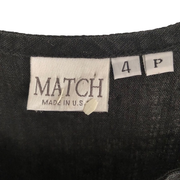 Vintage MATCH Black 100% Linen Maxi Dress with Side Coconut Buttons. Size 4P - Picture 6 of 8